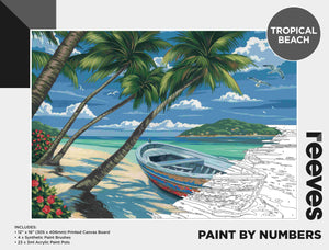 REEVES PAINT-BY-NUMBERS 12"X16" TROPICAL BEACH