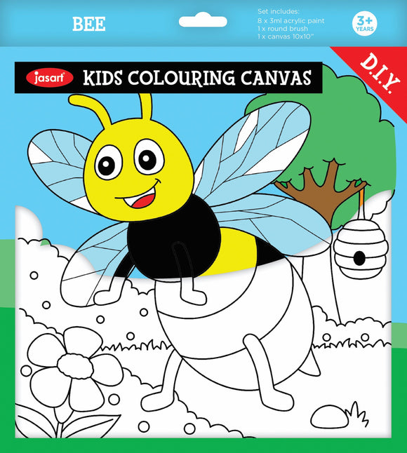 JASART BEE COLOURING CANVAS & PAINT KIT