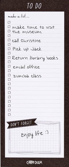 CARPE DIEM BLACK MAGNETIC TO-DO LIST