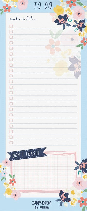 CARPE DIEM DITZY FLORAL MAGNETIC TO-DO LIST