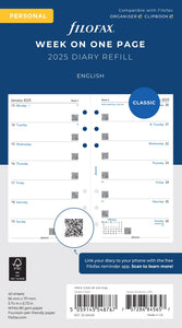 2025 FILOFAX PERSONAL REFILL WEEK-PER-PAGE CLASSIC