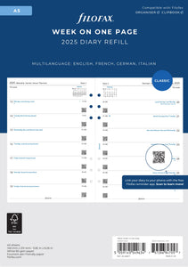 2025 FILOFAX A5 REFILL WEEK-PER-PAGE CLASSIC