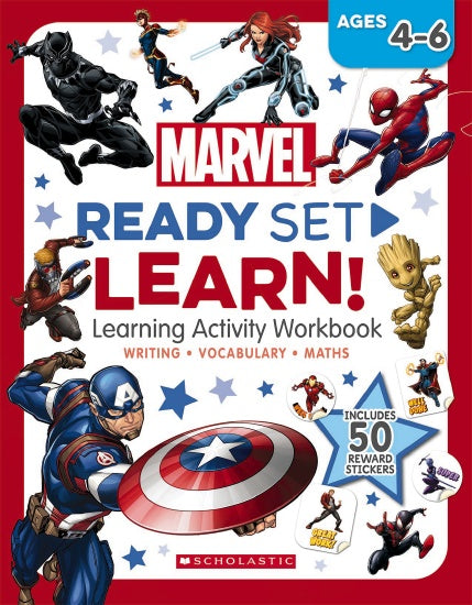 MARVEL: READY, SET, LEARN! LEARNING ACTIVITY WORKBOOK AGES 4-6