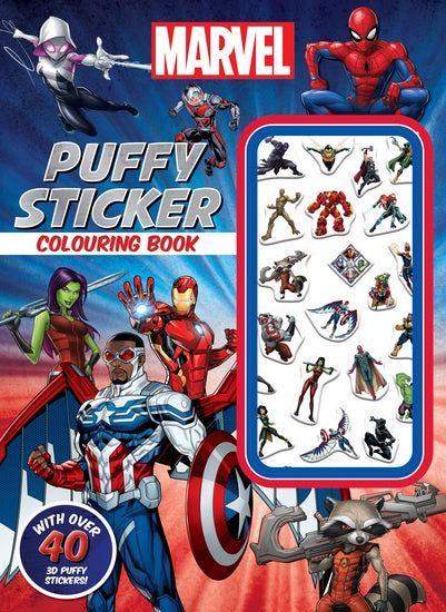 MARVEL PUFFY STICKER COLOURING BOOK