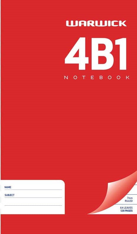 4B1 HARDCOVER NOTEBOOK -  7MM RULED