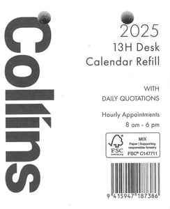 2025 DESK CALENDAR REFILL 13H TOP OPENING