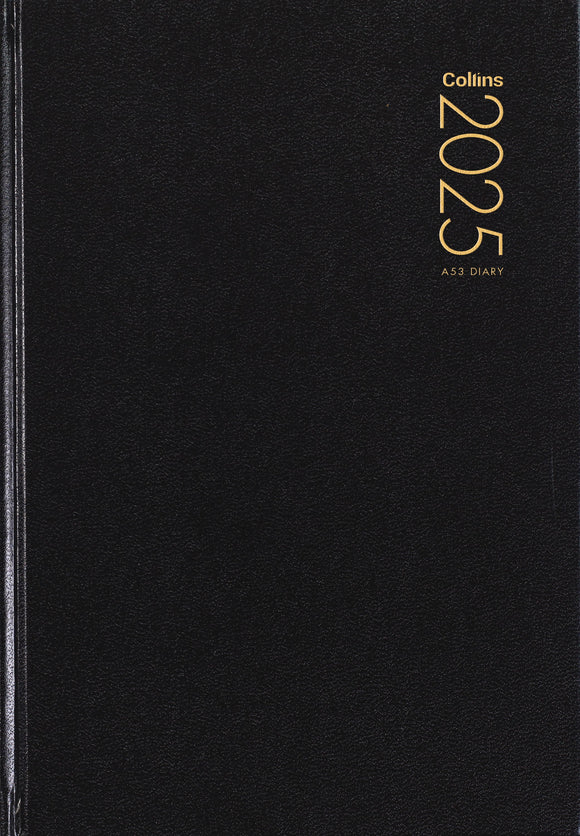 2025 COLLINS DIARY A53 BLACK WEEK TO VIEW