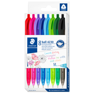 STAEDTLER BALL 4230 PENS FASHION COLOURS SET OF 8