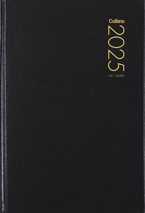 2025 COLLINS DIARY A51 BLACK DAY TO A PAGE