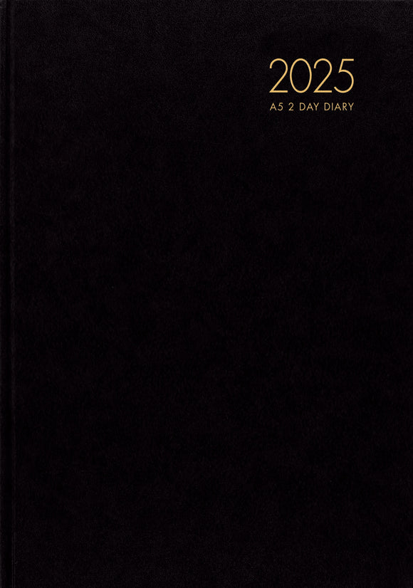 2025 MILFORD DIARY WINDSOR A52 BLACK 2 DAYS PER PAGE