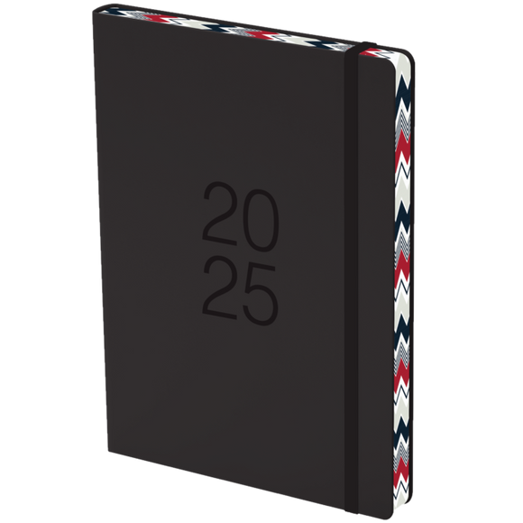 2025 COLLINS DIARY A51 COLOURED EDGE BLACK DAY TO A PAGE