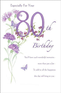 BIRTHDAY CARD 80TH ESPECIALLY FOR YOUR