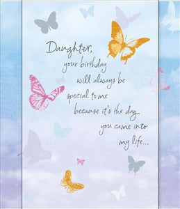 BIRTHDAY CARD DAUGHTER BUTTERFLIES