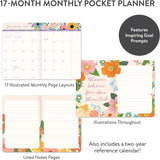 2025 MONTHLY POCKET PLANNER BELLA FLORA - 17 MONTHS