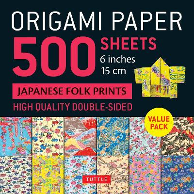 500 SHEETS JAPANESE FOLK PRINTS 15CM ORIGAMI PAPER