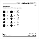 2025 BOXED CALENDAR DAILY BRAIN GAMES