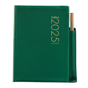 2025 COLLINS DIARY A72PP POCKET SOFTCOVER WITH PENCIL GREEN 2 DAYS PER PAGE