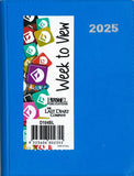 2025 POCKET DIARY WITH PENCIL A7 WEEK-TO-VIEW ASSORTED