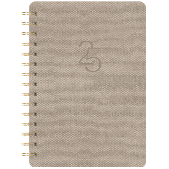 2025 DIARY AGATHA WEEKLY/MONTHLY PLANNER STONE - 17 MONTHS