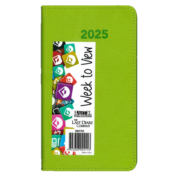 2025 DIARY B6 BECALL GREEN WEEK-TO-VIEW