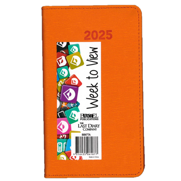 2025 DIARY B6 BECALL ORANGE WEEK-TO-VIEW