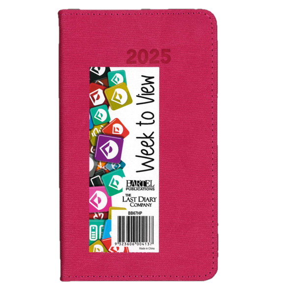 2025 DIARY B6 BECALL HOT PINK WEEK-TO-VIEW