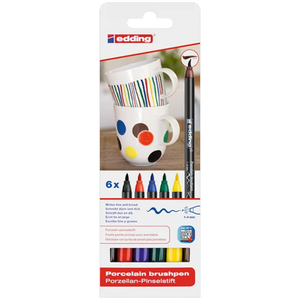 PORCELAIN BRUSH PEN SET - 6 FAMILY COLOURS