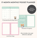 2025 MONTHLY POCKET PLANNER DOGGONE CUTE - 17 MONTHS