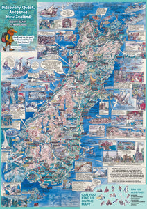 DISCOVERY QUEST AOTEAROA NEW ZEALAND  WALL MAP