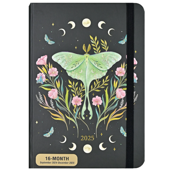 2025 DIARY COMPACT LUNA MOTH 16-MONTH WEEKLY PLANNER