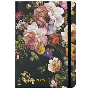 2025 DIARY COMPACT MIDNIGHT FLORAL 16-MONTH WEEKLY PLANNER