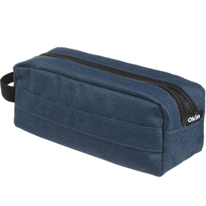 OKIN DENIM BLUE 2-ZIP PENCIL CASE