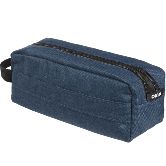 SUPPLY CO DARK BLUE 2-ZIP PENCIL CASE