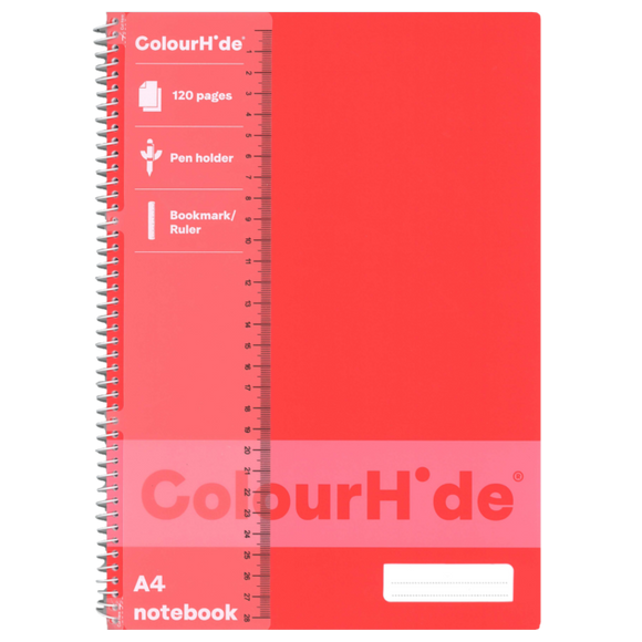 COLOURHIDE A4 120 PAGE NOTEBOOK - WATERMELON