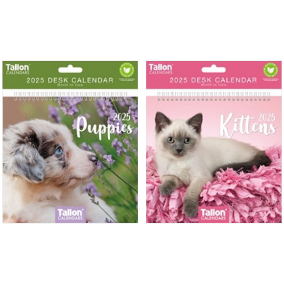 2025 DESK CALENDAR PUPPIES OR KITTENS