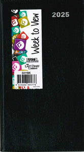 2025 POCKET DIARY SLIM WEEK TO VIEW ASSORTED