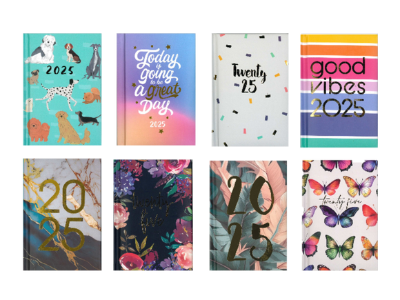 2025 POCKET DIARY A7 WEEK TO VIEW ASSORTED DESIGNS