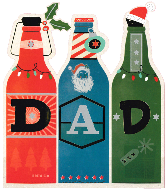 CHRISTMAS CARD DAD BOTTLES