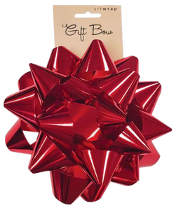 LARGE BOW 15.5CM METALLIC RED