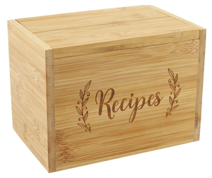 WOODEN RECIPE BOX