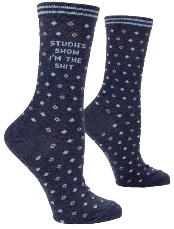 STUDIES SHOW I'M THE SH*T WOMENS CREW SOCKS