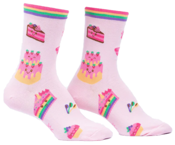 LIFE IS BATTER WITH CAKE WOMENS CREW SOCKS