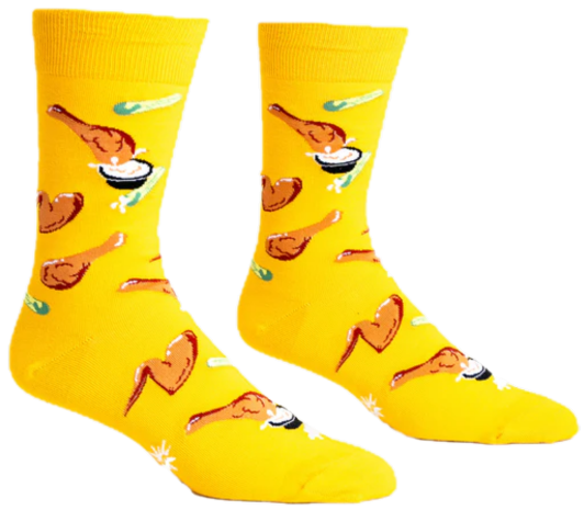 SPREAD YOUR WINGS AND FRY MENS CREW SOCKS