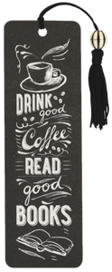 COFFEE AND BOOKS BEADED BOOKMARK