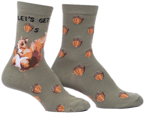 LET'S GET NUTS WOMENS CREW SOCKS