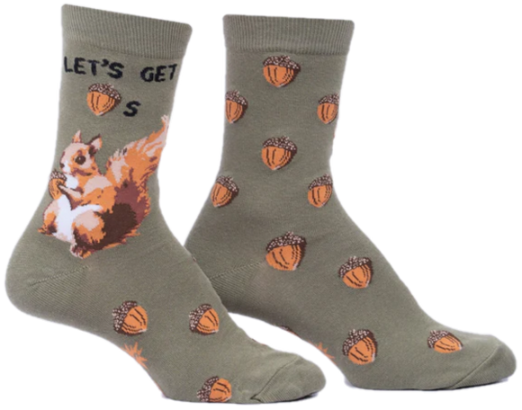 LET'S GET NUTS WOMENS CREW SOCKS