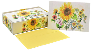 NOTECARDS WATERCOLOUR SUNFLOWER