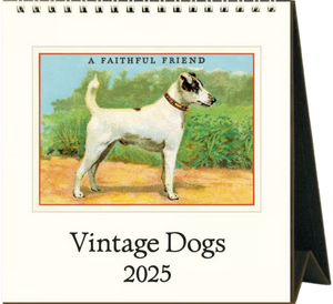 2025 CALENDAR CAVALLINI VINTAGE DOGS DESK CALENDAR