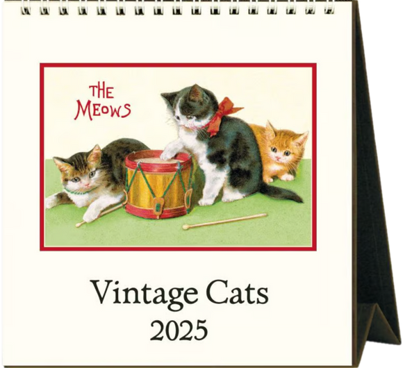 2025 CALENDAR CAVALLINI VINTAGE CATS DESK CALENDAR