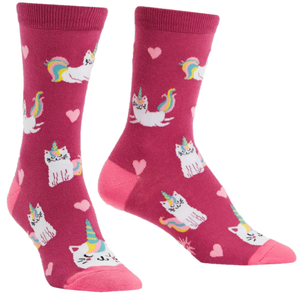 LOOK AT ME MEOW WOMENS CREW SOCKS